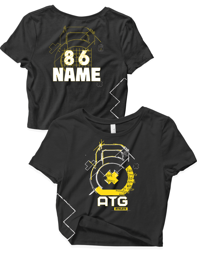 Ladies Black Crop Tops - Scratch - ATG Fitness