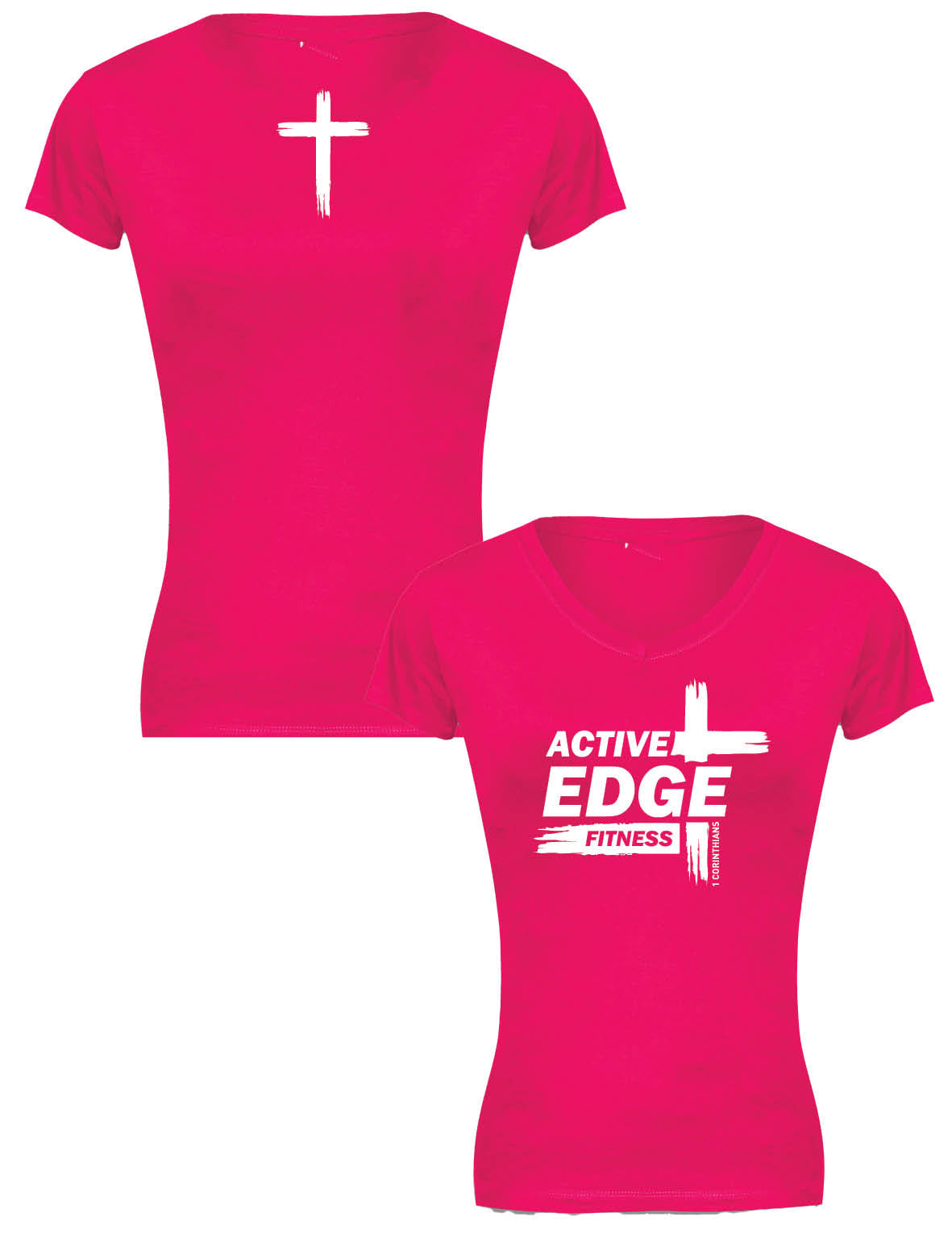 Ladies V-Neck - Cross - Active Edge