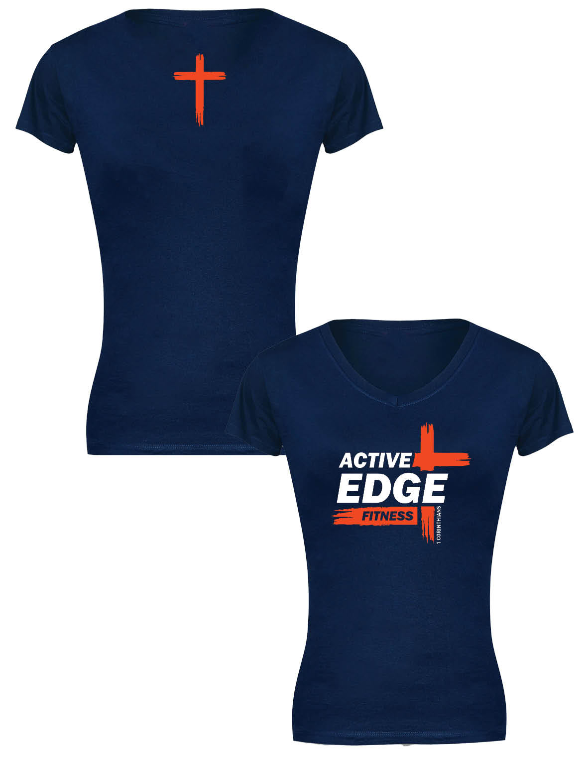 Ladies V-Neck - Cross - Active Edge