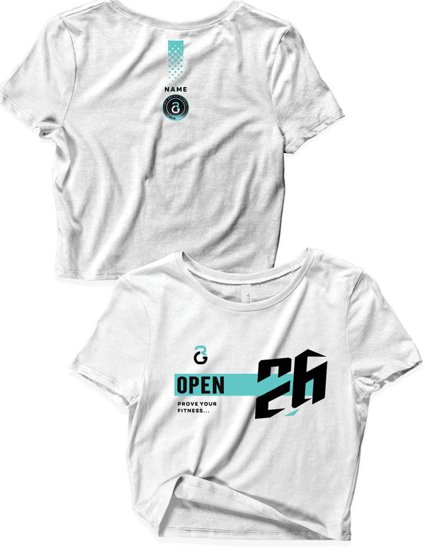 Ladies White Crop Tops - Open 2026 - Grip & Rip