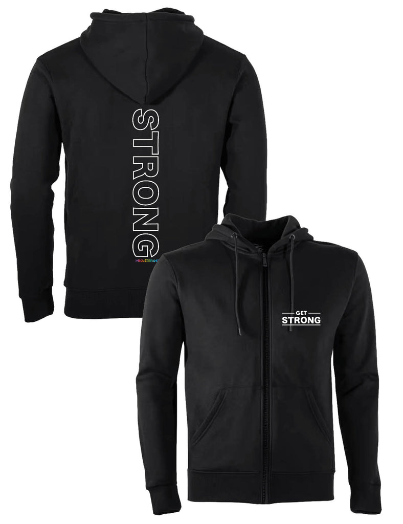 Unisex Zipped Hoodie 300gsm - Get Strong - Strong By Mika