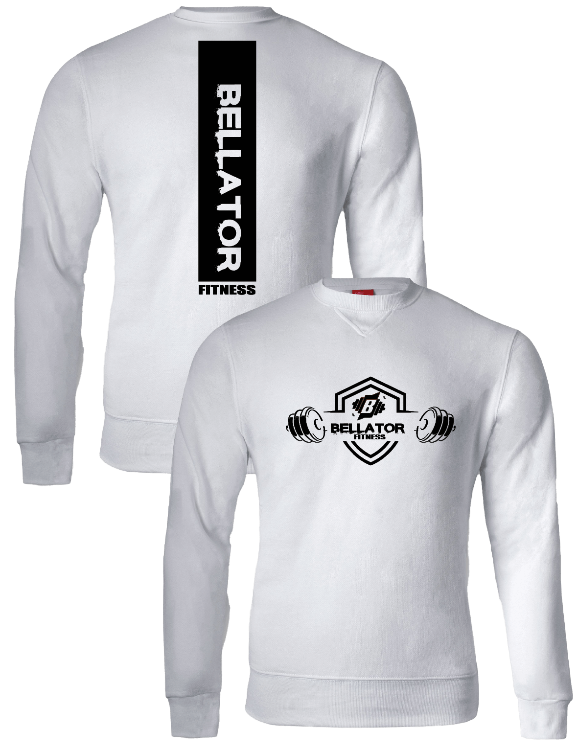 Crew Neck Sweater - B&W - Bellator Fitness - AMRAP