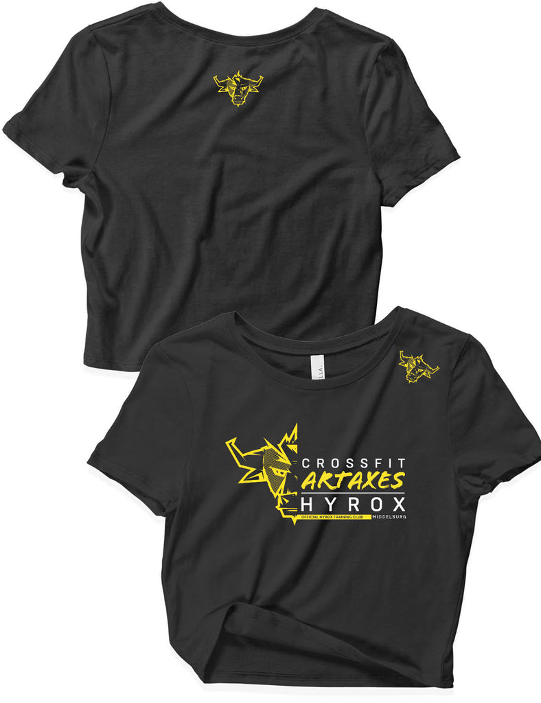 Ladies Black Crop Tops - Artaxes Hyrox - Artaxes - AMRAP