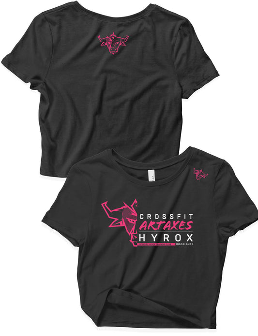 Ladies Black Crop Tops - Artaxes Hyrox - Artaxes - AMRAP