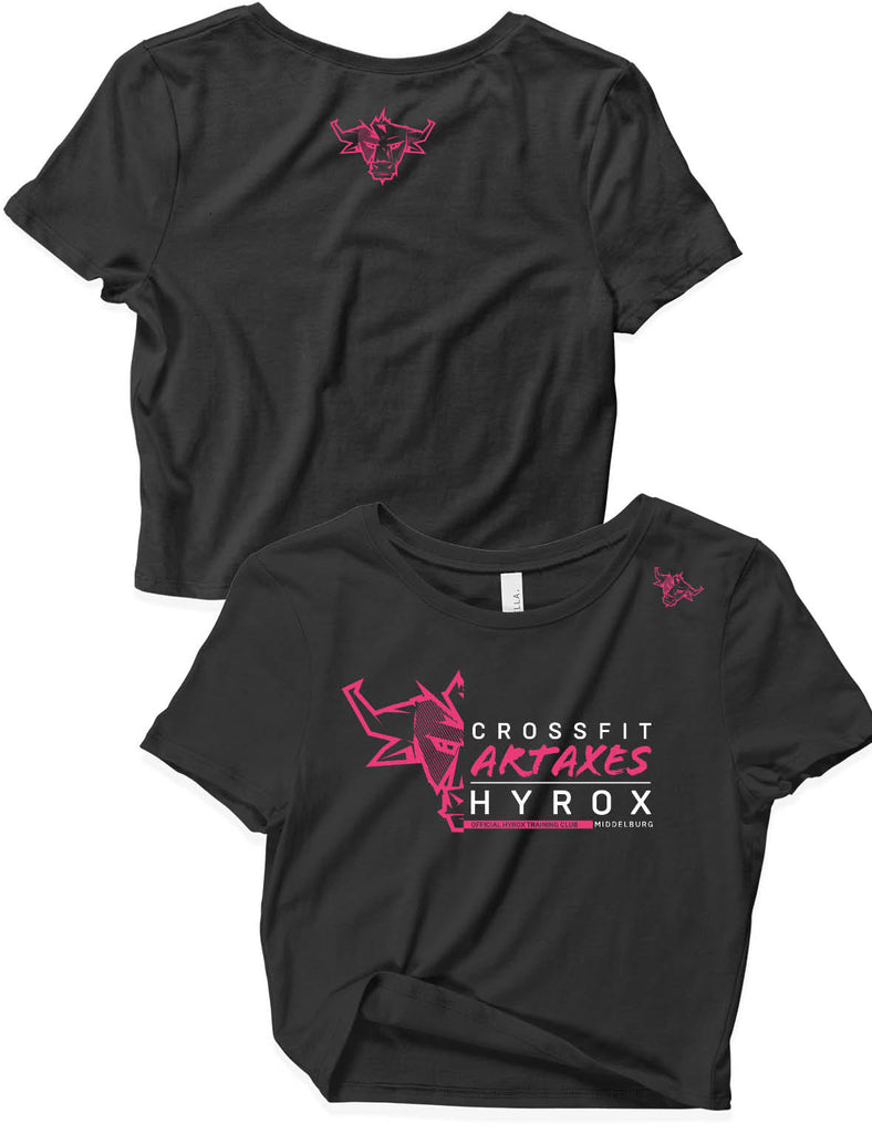 Ladies Black Crop Tops - Artaxes Hyrox - Artaxes - AMRAP