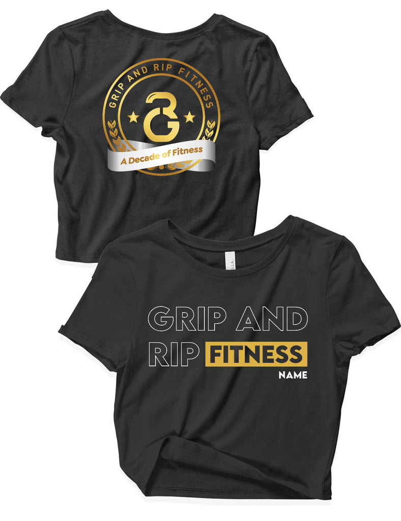 Ladies Crop Top - 10 Year - Grip & Rip - AMRAP