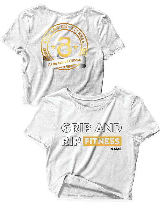Ladies Crop Top - 10 Year - Grip & Rip - AMRAP