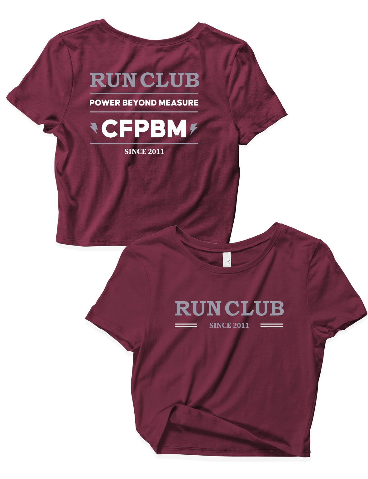 Ladies Crop Tops - Run Club - PBM - AMRAP