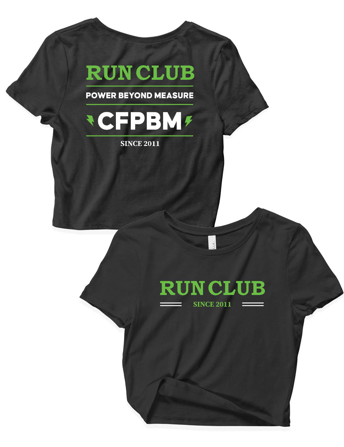Ladies Crop Tops - Run Club - PBM - AMRAP