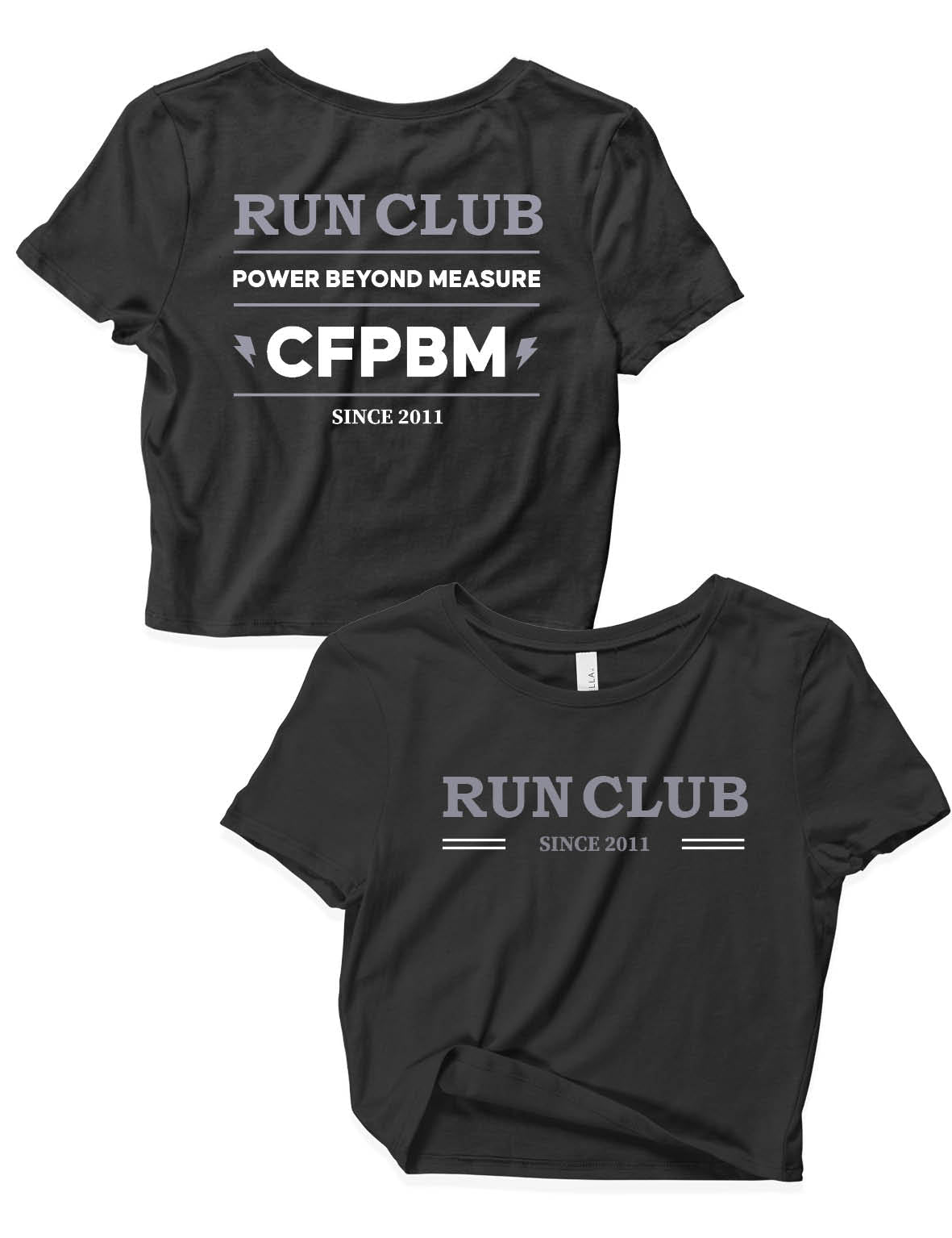 Ladies Crop Tops - Run Club - PBM - AMRAP