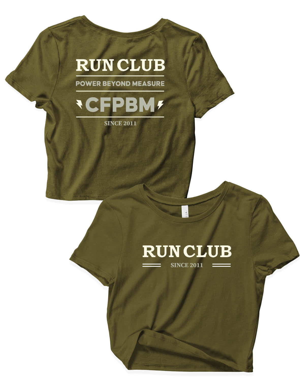 Ladies Crop Tops - Run Club - PBM - AMRAP