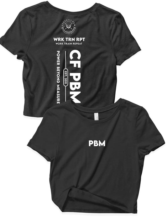 Ladies Crop Tops - Work Train Repeat - PBM - AMRAP