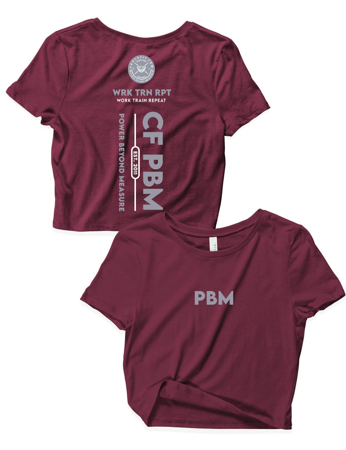 Ladies Crop Tops - Work Train Repeat - PBM - AMRAP