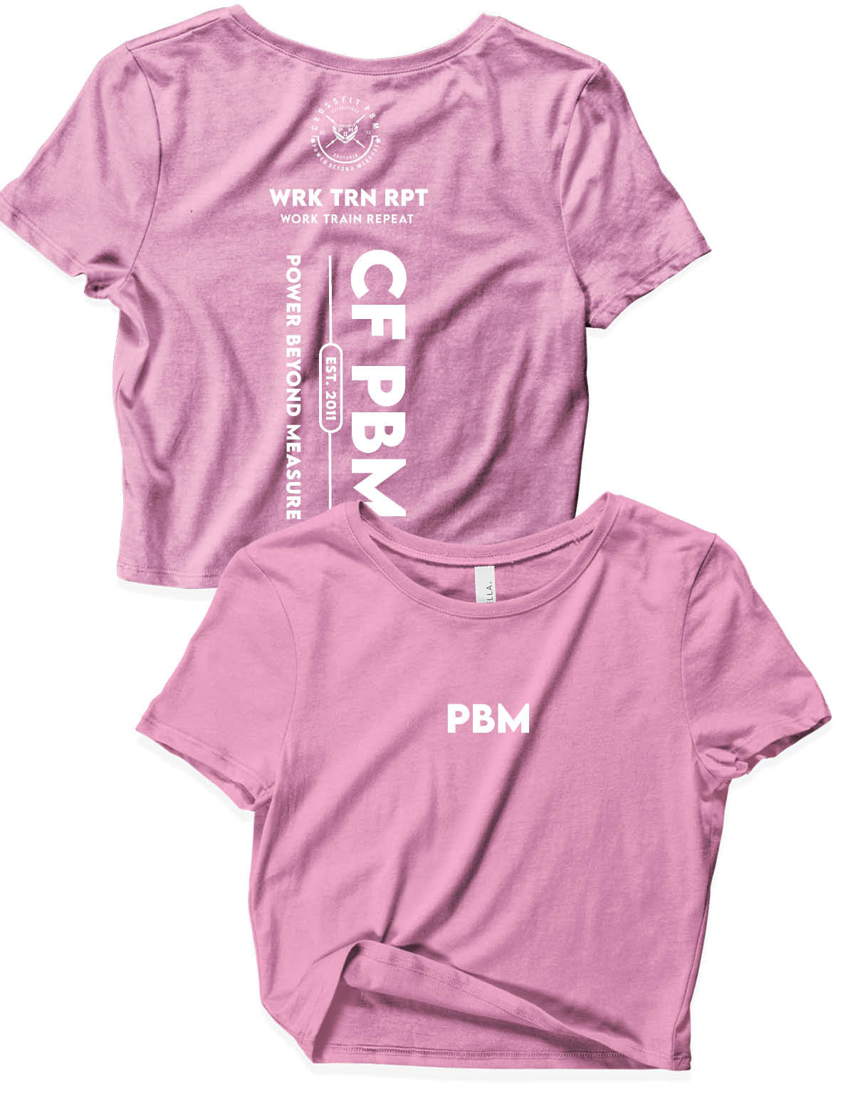 Ladies Crop Tops - Work Train Repeat - PBM - AMRAP