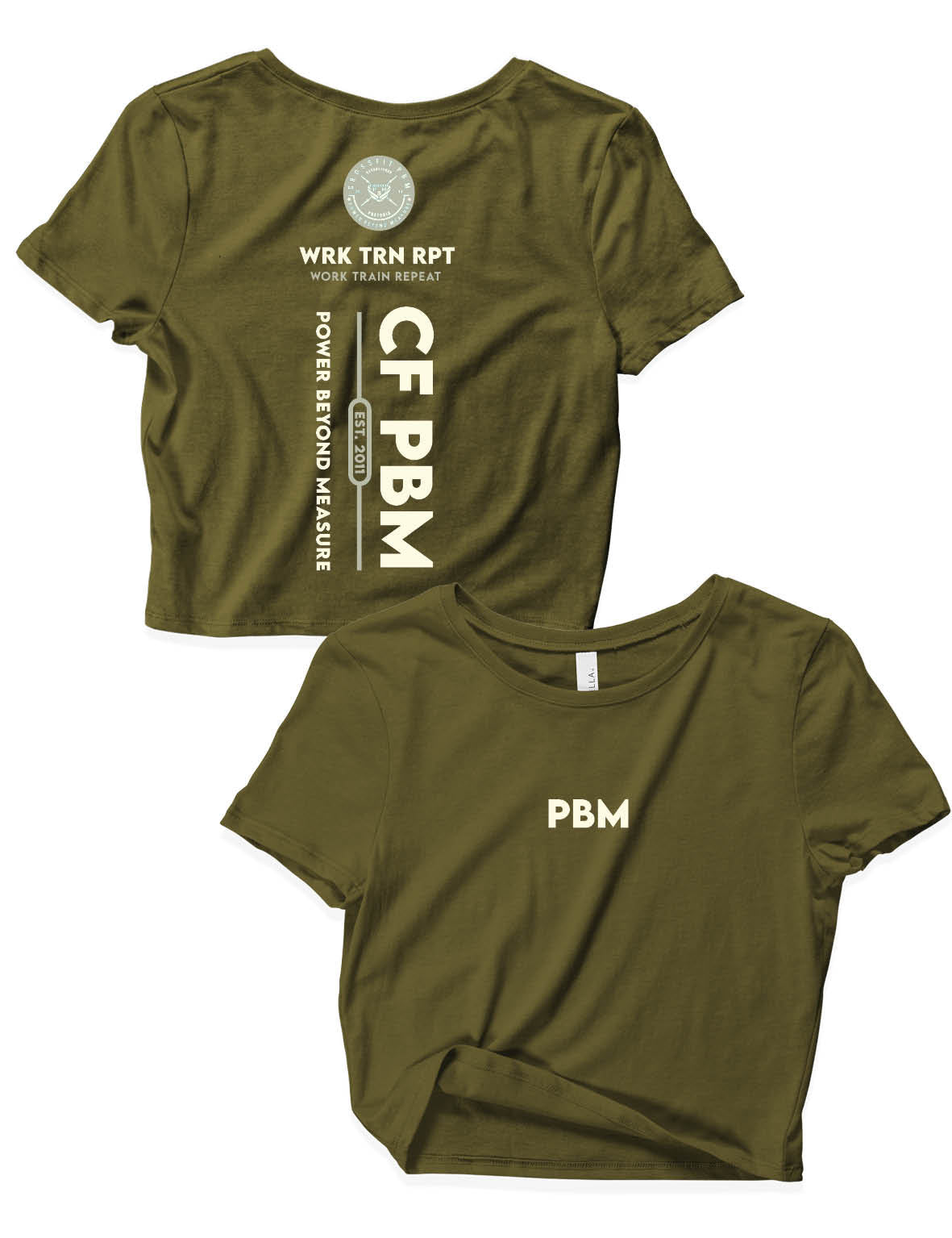 Ladies Crop Tops - Work Train Repeat - PBM - AMRAP