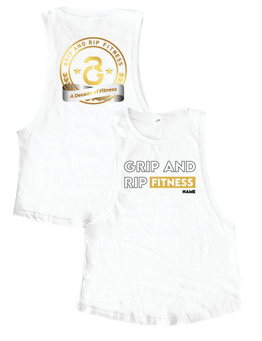 Ladies Muscle Tank Tops - 10 Year - Grip & Rip - AMRAP