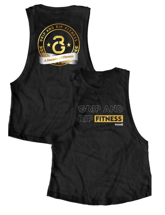 Ladies Muscle Tank Tops - 10 Year - Grip & Rip - AMRAP
