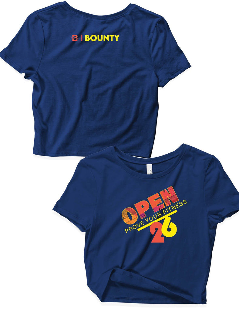 Ladies White Crop Tops - Open 2026 Bold - Bounty - AMRAP