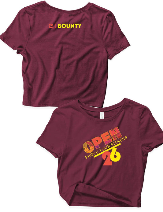 Ladies White Crop Tops - Open 2026 Bold - Bounty - AMRAP