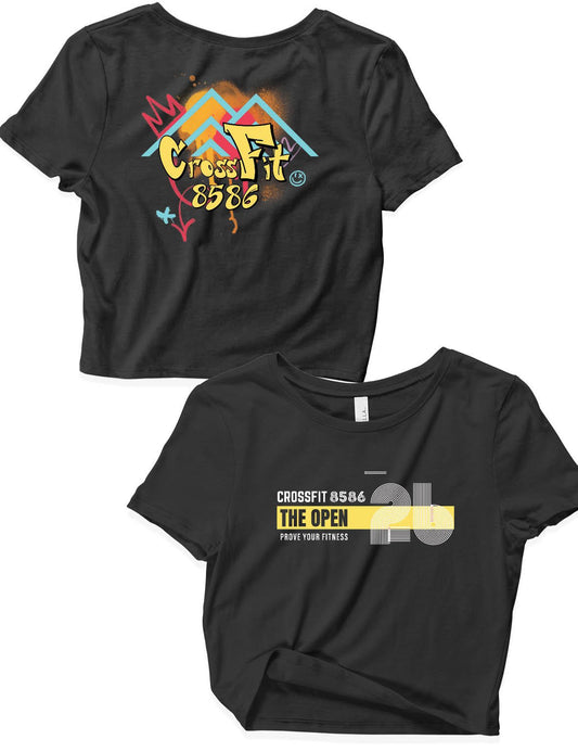 Ladies White Crop Tops - Open 2026 - Crossfit 8586 - AMRAP