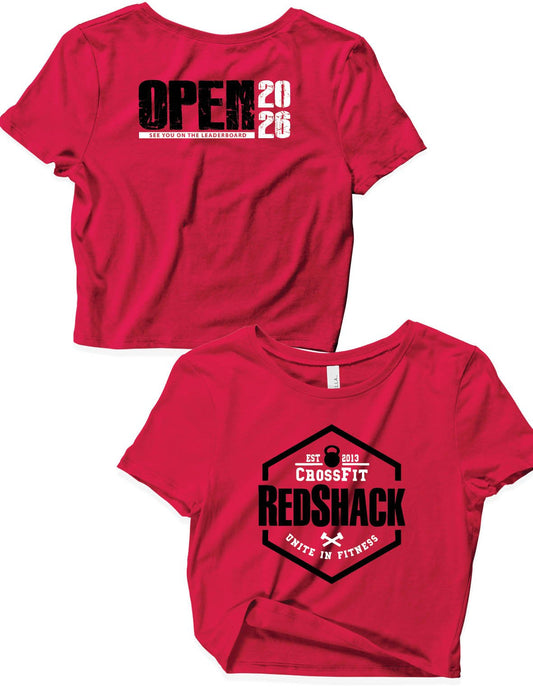Ladies White Crop Tops - Open 2026 - Crossfit Redshack - AMRAP
