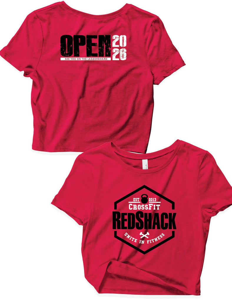 Ladies White Crop Tops - Open 2026 - Crossfit Redshack - AMRAP