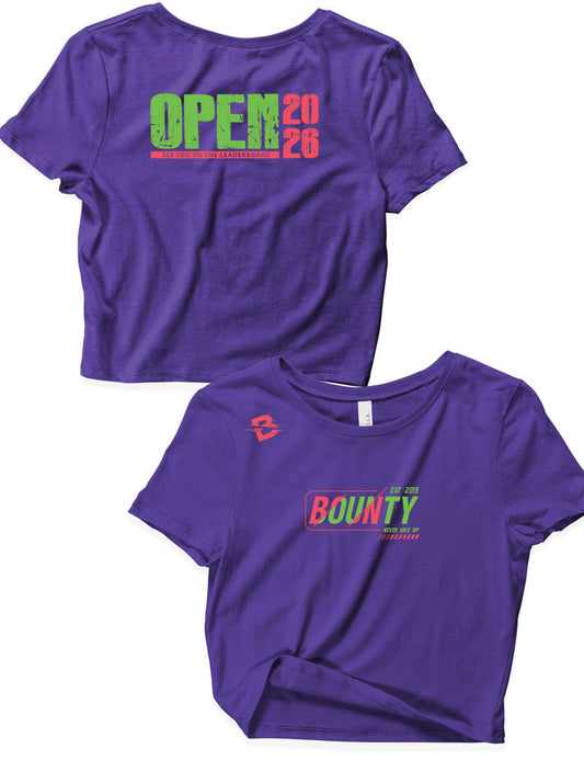 Ladies White Crop Tops - Open 2026 Green - Bounty - AMRAP