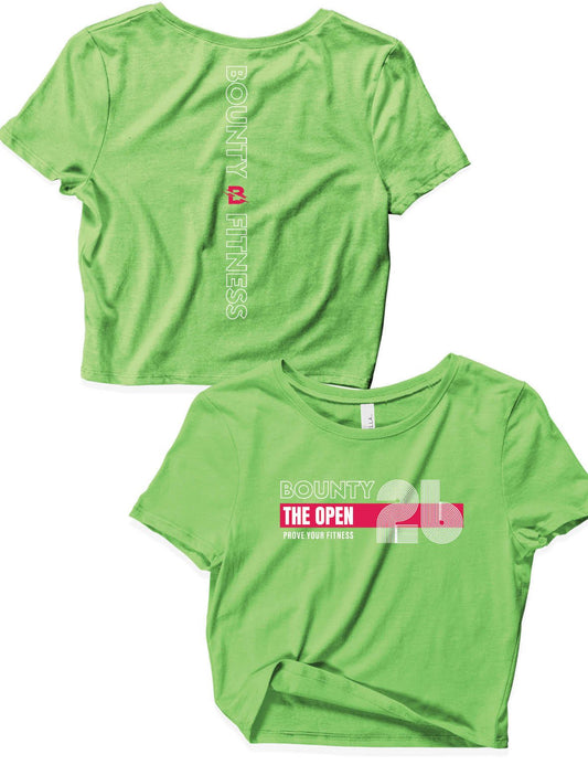 Ladies White Crop Tops - Open 2026 Pink - Bounty - AMRAP