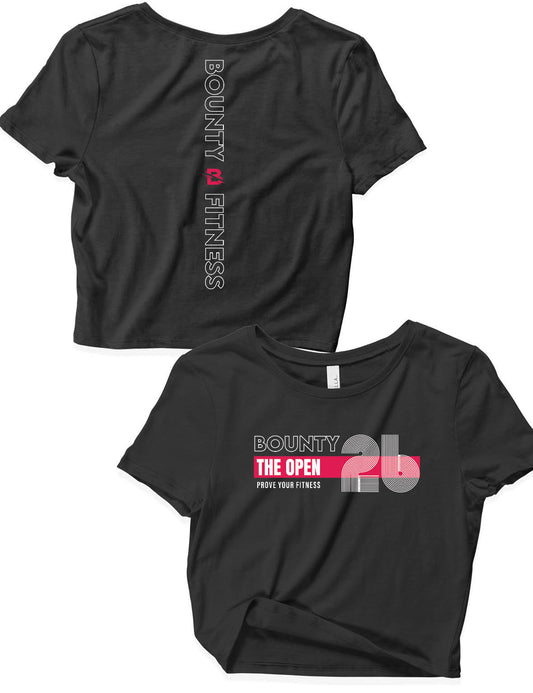 Ladies White Crop Tops - Open 2026 Pink - Bounty - AMRAP