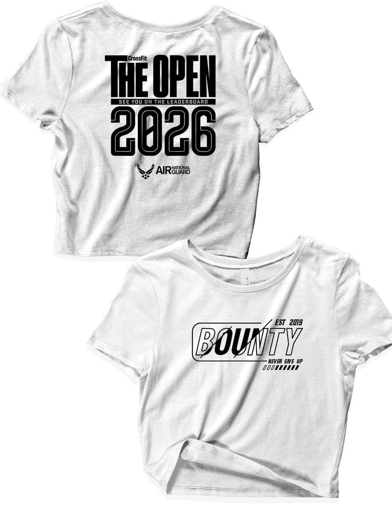 Ladies White Crop Tops - Open 2026 Plain - Bounty - AMRAP