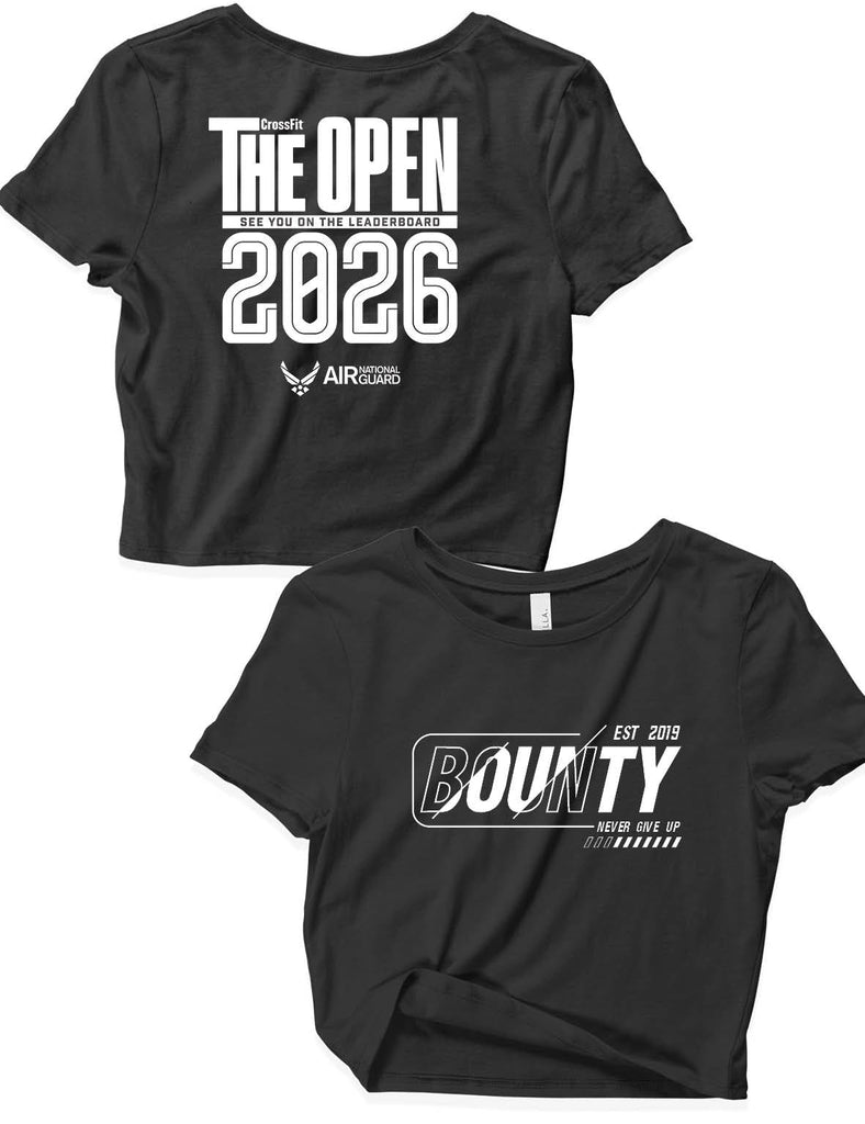 Ladies White Crop Tops - Open 2026 Plain - Bounty - AMRAP