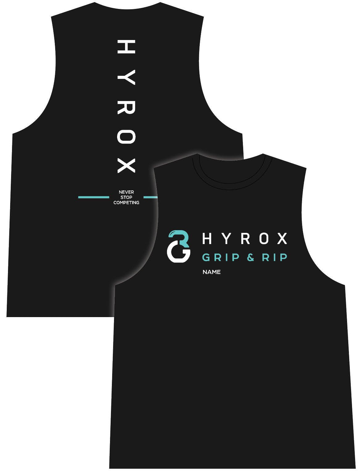 Mens Black Vest - Hyrox - Grip & Rip - AMRAP