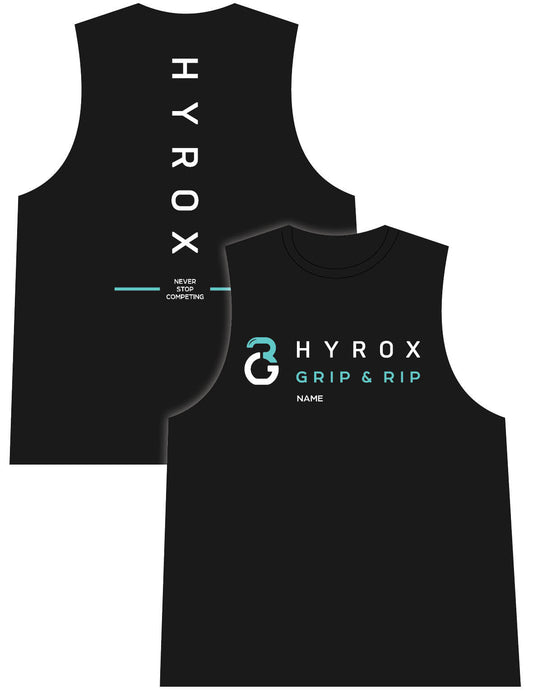 Mens Black Vest - Hyrox - Grip & Rip - AMRAP