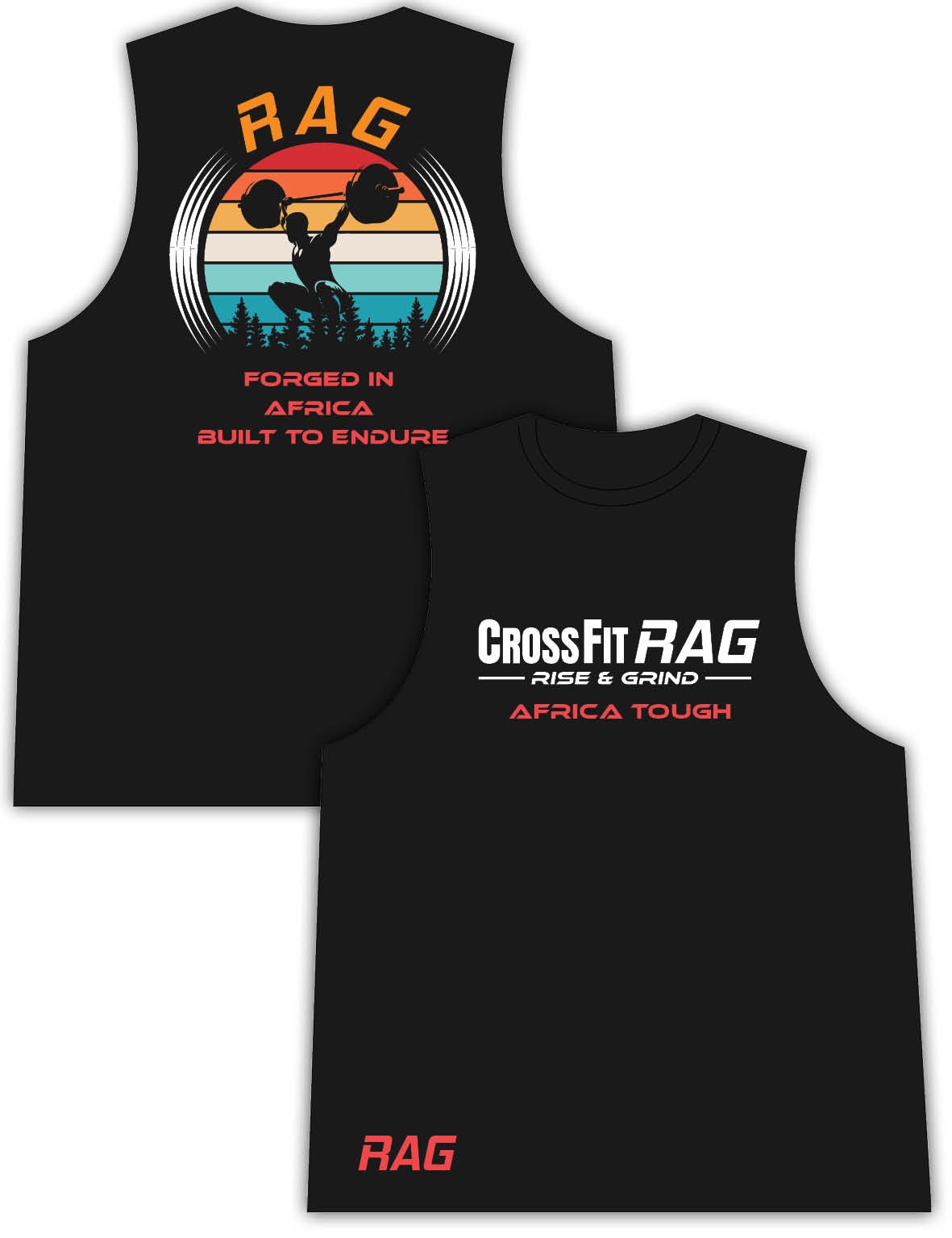 Mens Sleeveless Vest - Africa Tought - RAG - AMRAP