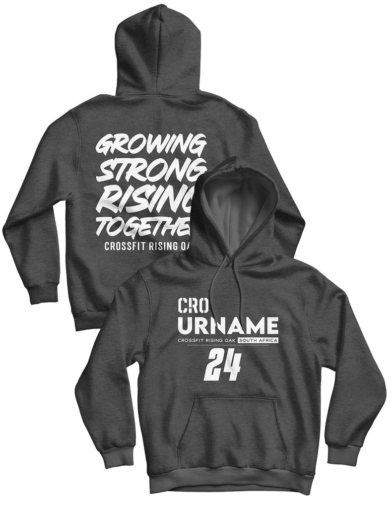 Unisex Hoodie Charcoal Melange 240g - Custom Name - CrossFit Rising Oak - AMRAP INDUSTRIES
