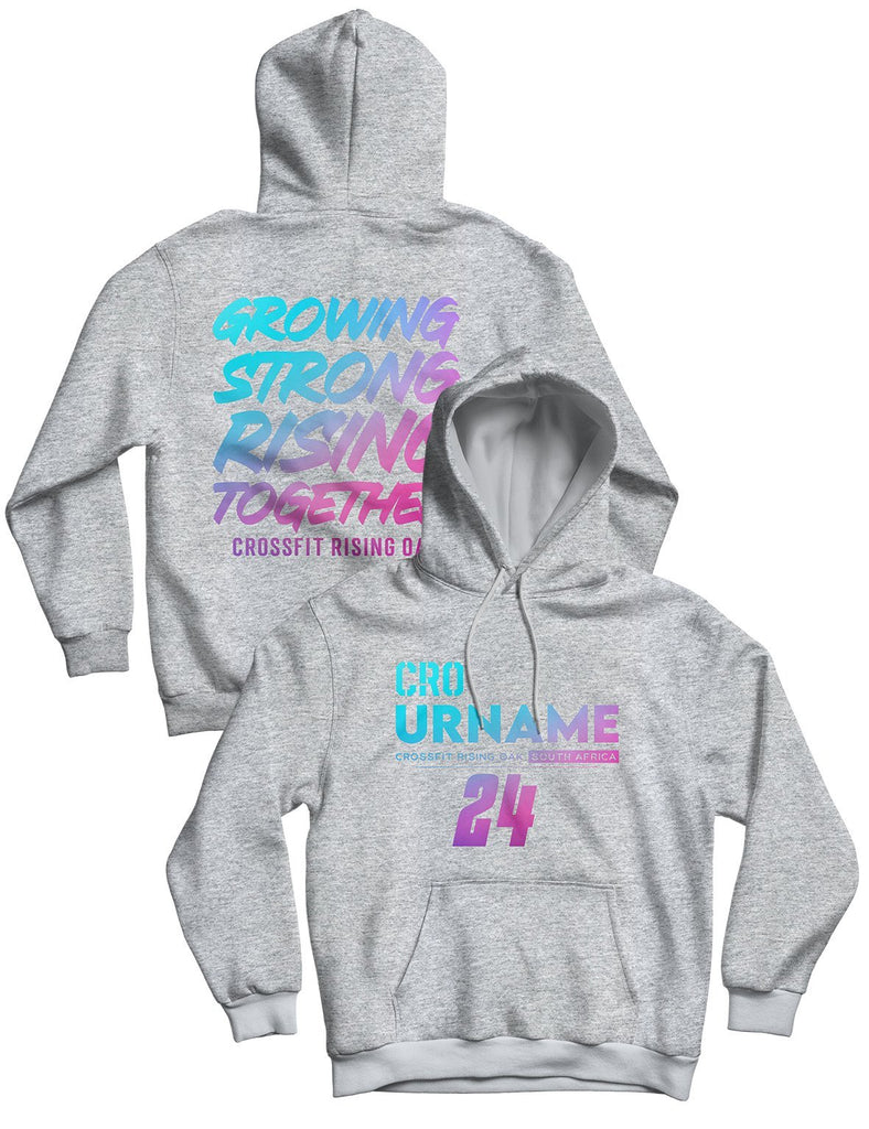 Unisex Hoodie Grey Melange 240g - Custom Name - CrossFit Rising Oak - AMRAP INDUSTRIES