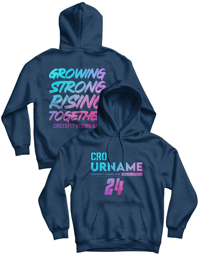 Unisex Hoodie Navy 240g - Custom Name - CrossFit Rising Oak - AMRAP INDUSTRIES