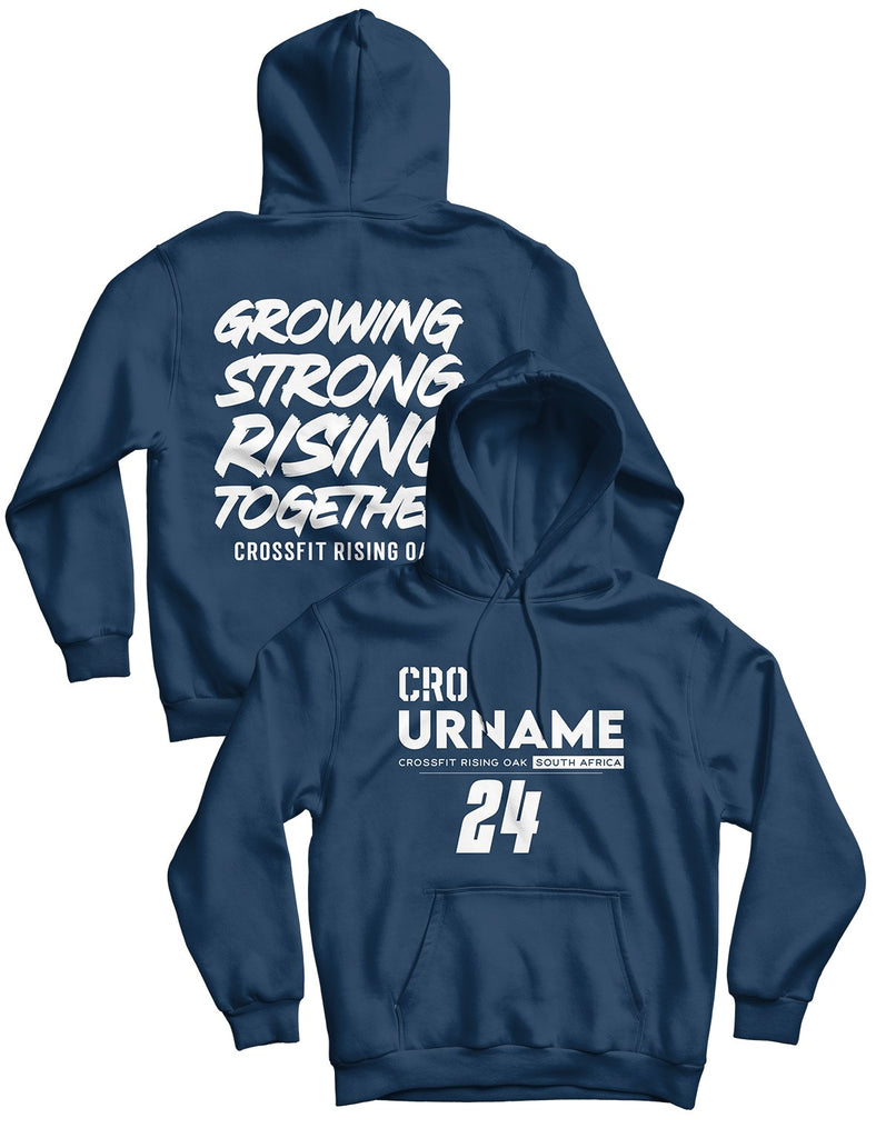 Unisex Hoodie Navy - Custom Name - CrossFit Rising Oak - AMRAP INDUSTRIES