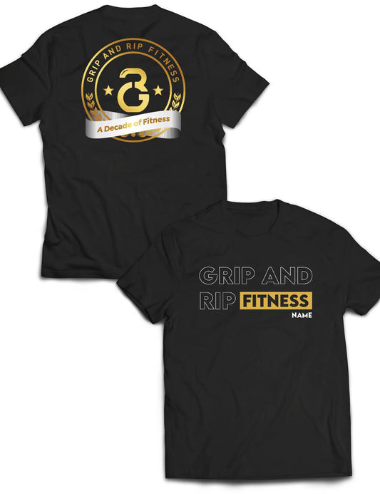 Universal Black Premium Tee - 10 Year - Grip and Rip - AMRAP