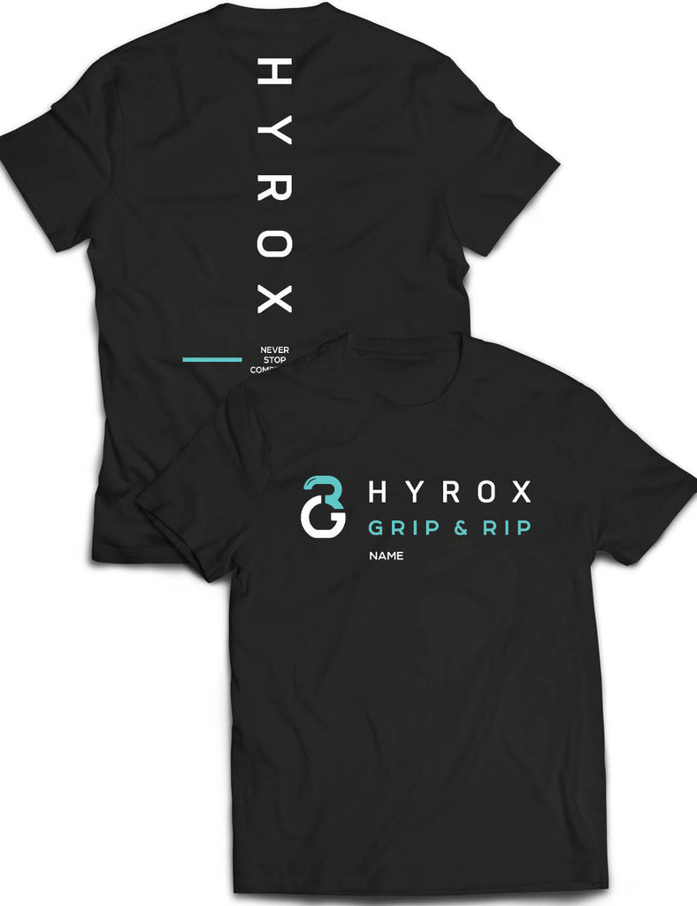 Universal Black Premium Tee - Hyrox - Grip & Rip - AMRAP