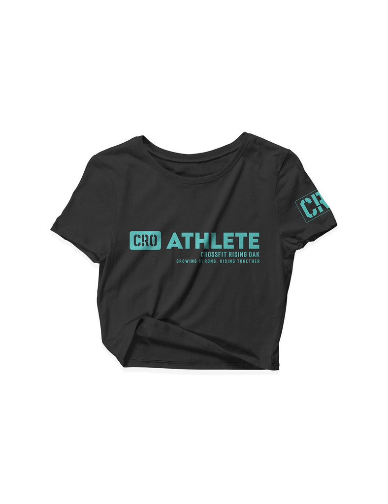 Ladies Black Crop Tops - Athlete - CrossFit Rising Oak - AMRAP INDUSTRIES