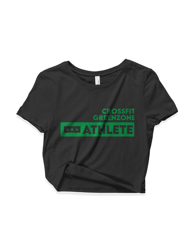 Ladies Black Crop Tops - Athlete - Greenzone - AMRAP INDUSTRIES