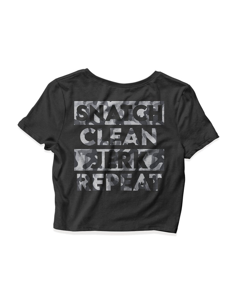 Ladies Black Crop Tops - Snatch - Greenzone - AMRAP INDUSTRIES