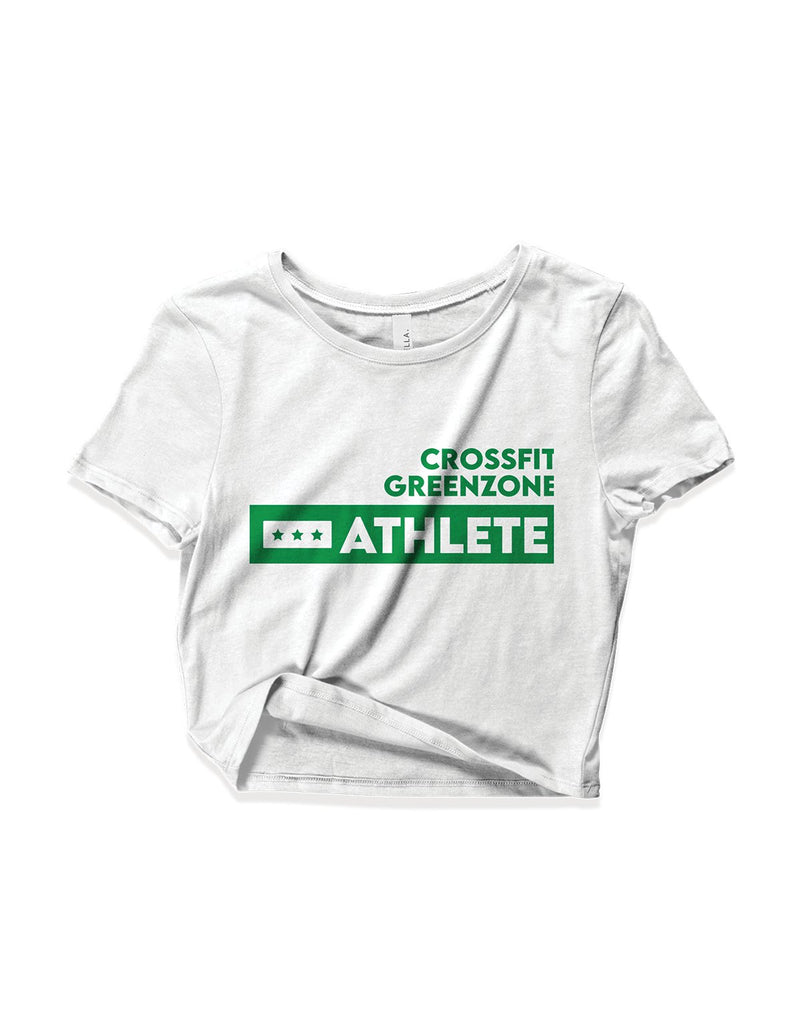 Ladies White Crop Tops - Athlete - Greenzone - AMRAP INDUSTRIES