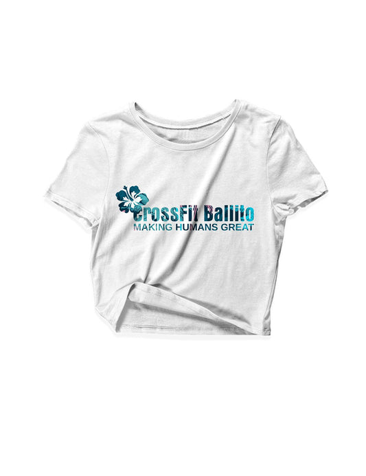 Ladies White Crop Tops - Good Vibes Only - CrossFit Ballito - AMRAP INDUSTRIES