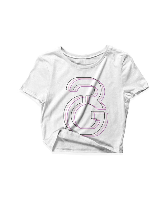 Ladies White Crop Tops - Kettlebell - Grip and Rip - AMRAP INDUSTRIES