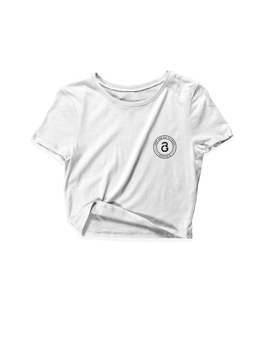 Ladies White Crop Tops - Love over Hate - Grip and Rip - AMRAP INDUSTRIES