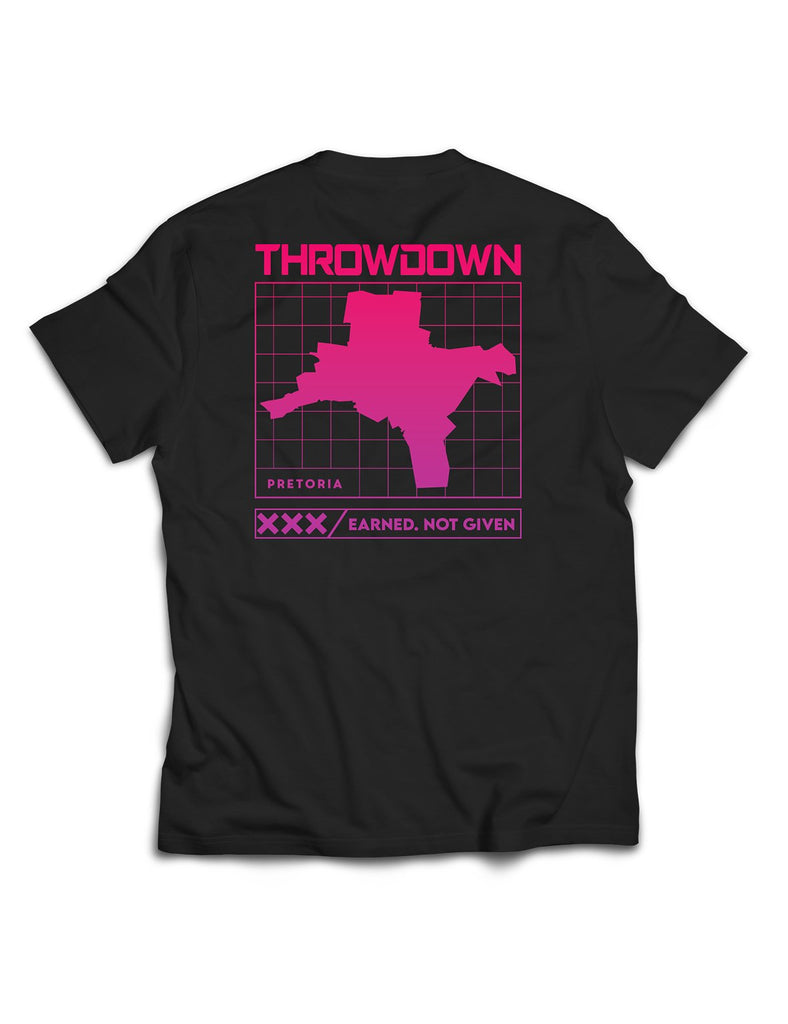 Universal Black Premium Tee - Pretoria Map - PTA Throwdown - AMRAP INDUSTRIES