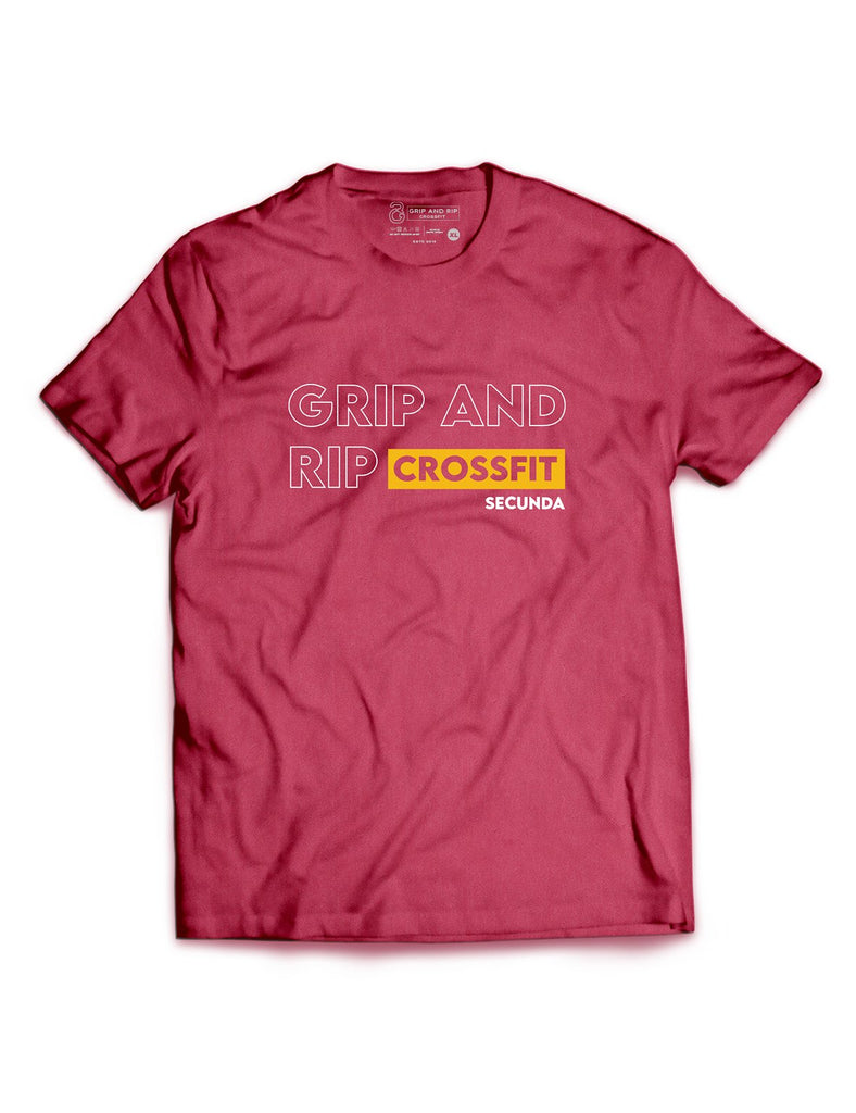 Universal Burgundy Melange Premium Tee - Outlined - Grip and Rip - AMRAP INDUSTRIES